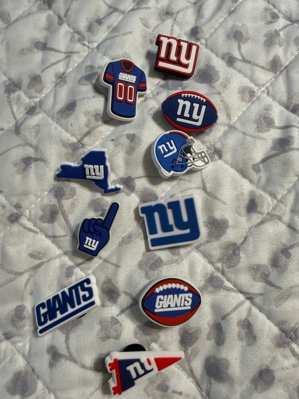 New York Giants shoe Charms - Blue & Red NFL Team Set
